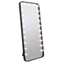 Load image into Gallery viewer, Villancourt - LED Standing Mirror With Speakers - Black
