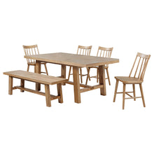 Load image into Gallery viewer, 6 Piece Extension Leaf Dining Set With Expandable Table, Spindle Back Chairs And Bench - Natural
