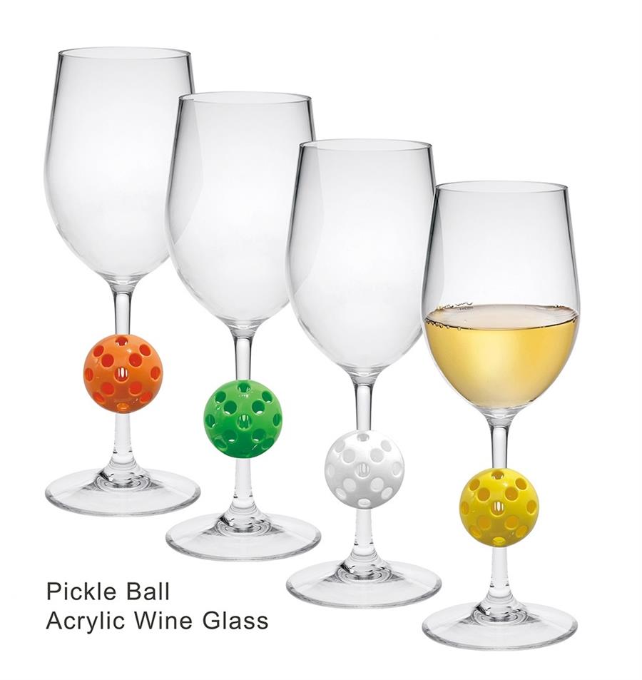 LeadingWare- 12 oz -Pickleball Stem Wine Glass  Sunrise Patios