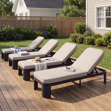 Load image into Gallery viewer, Outdoor Chaise Lounge With Cushion, 5 Position Adjustable Backrest
