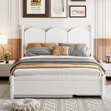 Load image into Gallery viewer, Queen Size Platform Bed With With 2 Big Drawers, Twin Long Size Trundle - White
