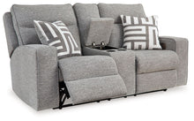 Load image into Gallery viewer, Biscoe - Power Reclining Loveseat With Console /Adj Headrest - Pewter
