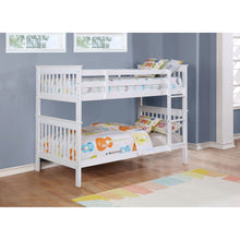 Load image into Gallery viewer, Madison - Twin Over Twin Bunk Bed With Slatted Design - White
