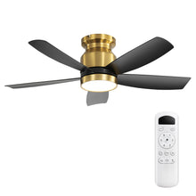 Load image into Gallery viewer, Flush Mount Ceiling Fan With LED Light 22W And Remote Control Blades / Body, DC Motor
