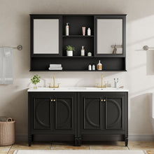 Load image into Gallery viewer, Double Sink Bathroom Vanity Set With Wall Mount Mirror Cabinet
