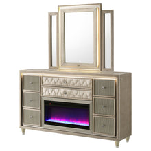Load image into Gallery viewer, Mika - 8 Drawer LED Dresser And Mirror Set - Ivory
