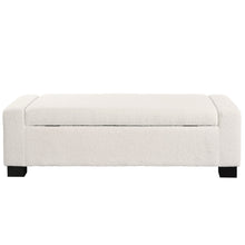 Load image into Gallery viewer, Textured Boucle Ottoman Bench With Hinged Lid For Seating And Storage - Beige
