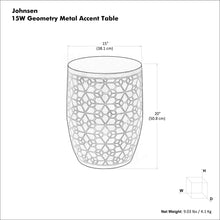Load image into Gallery viewer, Johnsen - Geometric Pattern Accent Table - Antique Silver
