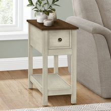 Load image into Gallery viewer, Accent End Table, 2 Tier, Narrow, Lamp, Storage Drawer, Charming Design
