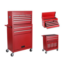 Load image into Gallery viewer, 8 Drawer Rolling Tool Chest With 2 In 1 Detachable Top Box, Lockable Wheels

