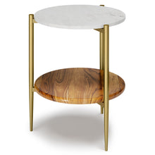 Load image into Gallery viewer, Wagner - Round Marble &amp; Wood Table
