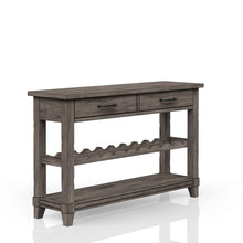 Load image into Gallery viewer, Console Table With Wine Bottle Storage Storage Drawers - Gray
