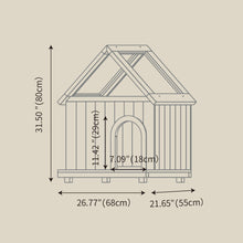 Load image into Gallery viewer, Daisy Cat House With Roof &amp; Indoor Outdoor Pet Shelter For Cats &amp; Small Dogs (11–25 Lbs) - White / Wood
