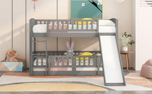 Load image into Gallery viewer, Low Bunk Bed With Slide, Fence And Ladder
