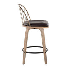 Load image into Gallery viewer, Riley - Farmhouse Fixed Height Counter Stool Round Footrest With Removable Cushion (Set of 2) - White Washed / Antique Copper / Brown
