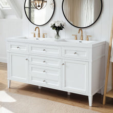 Load image into Gallery viewer, Bathroom Vanity With Double Sink, 3 Drawers, 2 Doors, Adjustable Shelves, Freestanding - White
