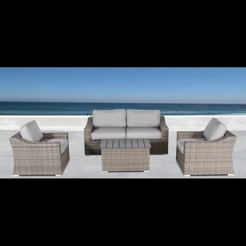 4 Person Sofa Seating Group With Cushions Perfect For Outdoor Gatherings - Gray / Gray Mix