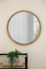 Load image into Gallery viewer, Circle Wall Mirror With Wooden Frame, Wall Mirror For Living Room
