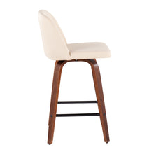 Load image into Gallery viewer, Toriano - Mid Century Modern Fixed Height Counter Stool &amp; Square Footrest (Set of 2)

