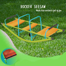 Load image into Gallery viewer, Xss008 High Quality Kids Seesaw Plastic Seat Playground Equipment Cute Baby Plastic Rocker Outdoor Children Steel Tube For Kids Age 3+ - Green / Blue
