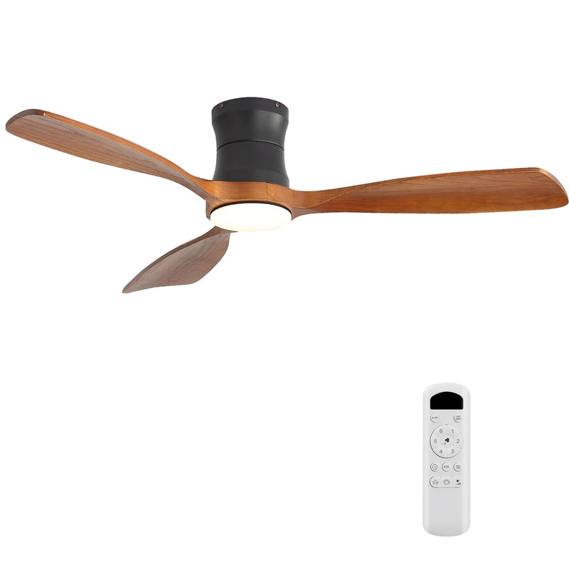 48" Ceiling Fan With Light, Dimmable LED With Memory, Quiet DC Motor - Matte Black