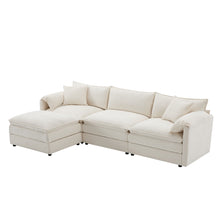 Load image into Gallery viewer, Modular Sectional With Deep And Wide Seat, Cloud Couch Set With Double Cushions Sofa With Movable Ottoman
