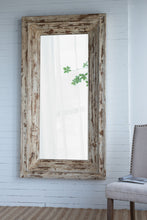 Load image into Gallery viewer, Full Length Rectangle Floor Mirror With Distressed Wood Frame - Brown
