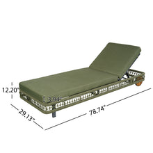 Load image into Gallery viewer, Outdoor Chaise Lounge &amp; Wheels, 5 Position Adjustable Backrest
