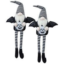 Load image into Gallery viewer, Sitting Gnome With Wings &amp; Plaid Hat, For Halloween Decor
