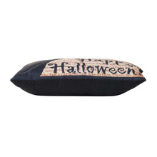 Load image into Gallery viewer, Crow Happy Halloween Pillow - Beige / Black
