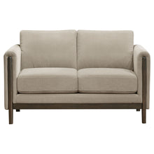 Load image into Gallery viewer, Fisher - Upholstered Panel Arm Loveseat - Taupe
