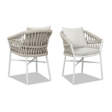 Load image into Gallery viewer, Maiden - Barrel Back Aluminum &amp; Rope Outdoor Patio Dining Chair, Sunproof Olefin (Set of 2)
