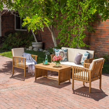 Load image into Gallery viewer, 4 Piece Set Outdoor Chat Set With Water Resistant Cushions
