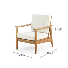 Load image into Gallery viewer, Birdsong - Outdoor Club Chair With Slat Back And Seat Cushion - Beige
