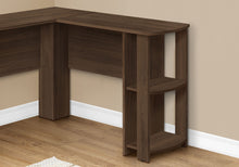 Load image into Gallery viewer, Computer Desk, Home Office, Corner, Storage Shelves, L Shape, Laptop, Contemporary &amp; Modern - Walnut
