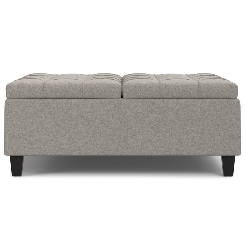 Harrison - Large Square Coffee Table Storage Ottoman - Gray