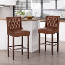 Load image into Gallery viewer, Solstara - Upholstered Dining Barstool With Button Tufted And Wing Back
