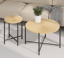 Load image into Gallery viewer, Radial - Pattern Coffee And End Table Set Waterproof Cover, Distressed Cylindrical Design (Set of 2)
