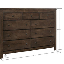 Load image into Gallery viewer, 9 Drawer Dresser - Brown - Wood
