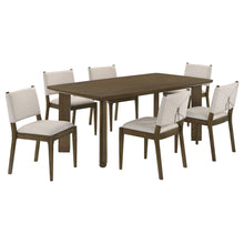 Load image into Gallery viewer, Crispin - 7 Piece Rectangular Dining Table Set With Upholstered Chairs - Brown

