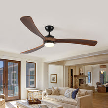 Load image into Gallery viewer, Solid Wood Ceiling Fan With Lights And Remote Control Indoor Outdoor Ceiling Fan 3 Wooden Blades Modern Ceiling Fan For Porch Living Room Bedroom
