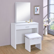 Load image into Gallery viewer, Walsh - Makeup Vanity Table With Mirror And Stool - White
