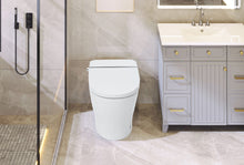 Load image into Gallery viewer, Smart Toilet Bidet Combo With Self-Cleaning Nozzle, Upmarket Compact Dual Flush Toilet 1 / 1.28 Gpf, Tank Less Toilet With Foot Sensor Flush - White Night Light
