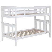 Load image into Gallery viewer, Madison - Twin Over Twin Bunk Bed With Slatted Design - White
