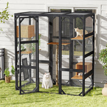 Load image into Gallery viewer, Outdoor Cat House, Diy Cat Enclosure Catio With Double Enter Doors

