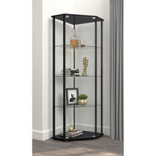 Load image into Gallery viewer, Lysander - 4 Shelf Curio Cabinet With Triangular Silhouette - Black
