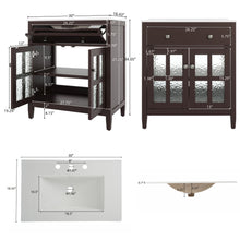 Load image into Gallery viewer, Bathroom Vanity With Ceramic Sink, Adjustable Shelf &amp; Tip Out Tray
