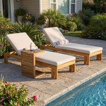 Load image into Gallery viewer, Outdoor Chaise Lounge Set &amp; Side Table, 5 Position Adjustable Patio Recliner
