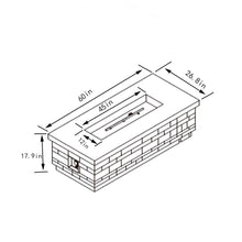 Load image into Gallery viewer, Propane Gas Fire Pit Table, 60000 Btu Rectangular For Outside Patio - Sandstone
