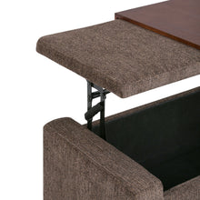 Load image into Gallery viewer, Bretton - Lift Top Storage Ottoman - Deep Umber Brown
